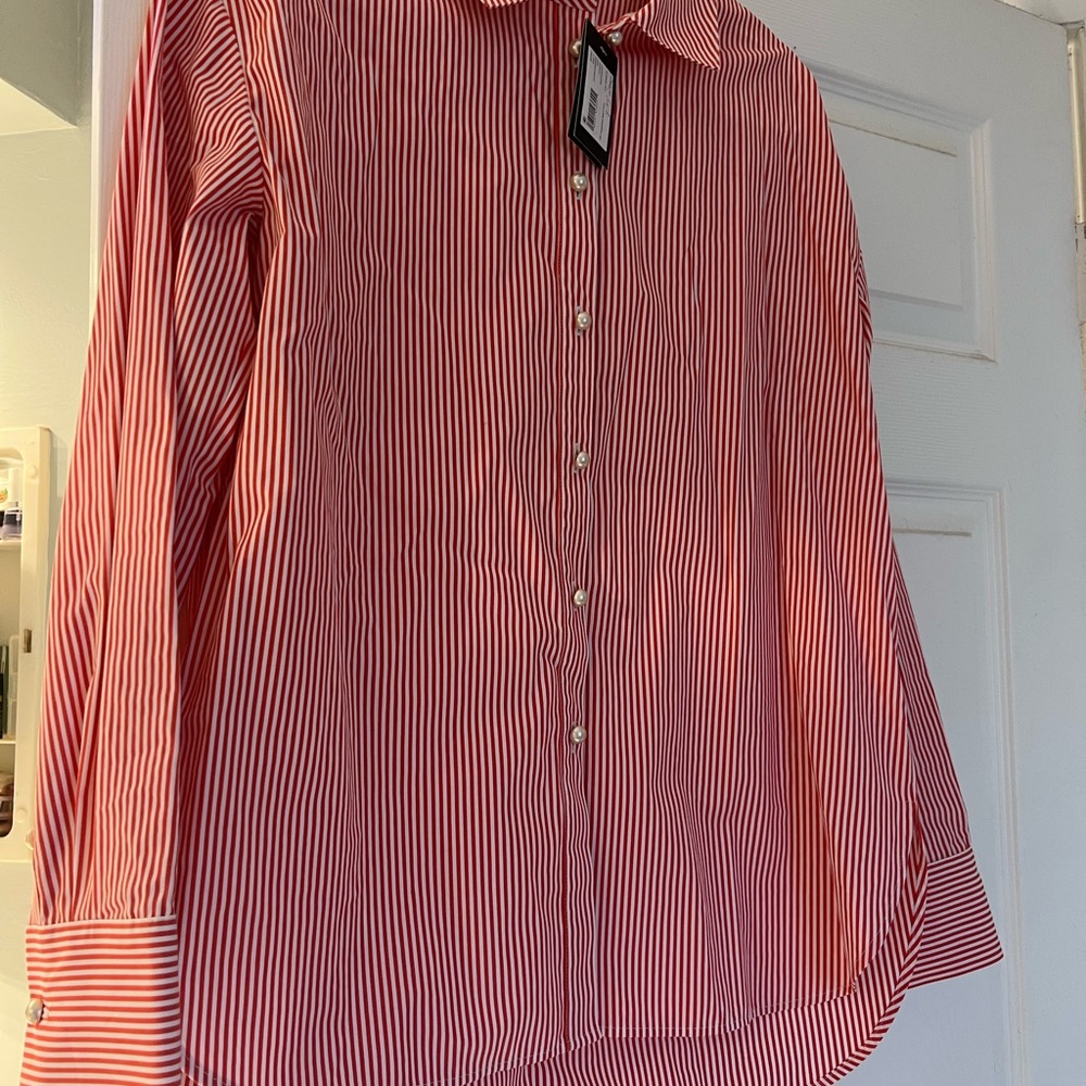 kate spade Red and White Striped Button-Down Shirt